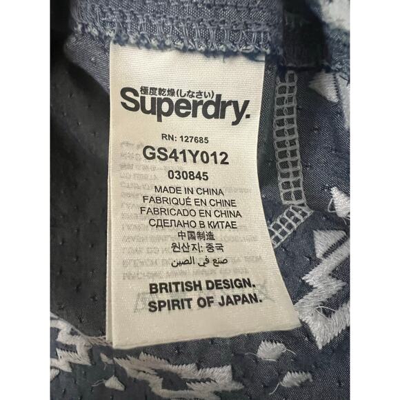 Superdry British Japan White Navajo Embroidered Chambray ButtonDown Shirt Top M - Picture 4 of 6